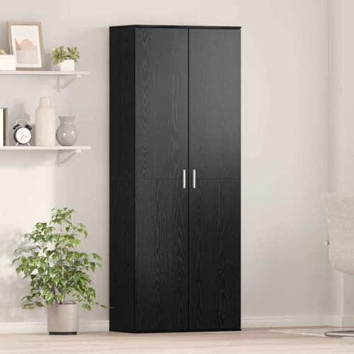 HETFTJN Highboard Schwarz Eiche 180 cm Moderner Stauraum Schrank mit 4 Türen und Verstellbaren Regalen aus Holzwerkstoff für Wohnzimmer und Büro von HETFTJN