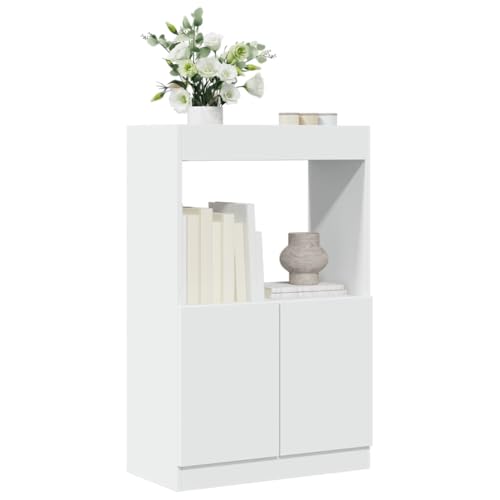 HETFTJN Highboard Weiß 63x33x100 cm Holzwerkstoff mit Stauraum Bücherregal Schrank für Wohnzimmer Büro Schlafzimmer HETFTJN Highboard Weiß 63x33x100 cm Holzwerkstoff mit Stauraum Bücherregal Schrank für Wohnzimmer Büro Schlafzimmer von HETFTJN