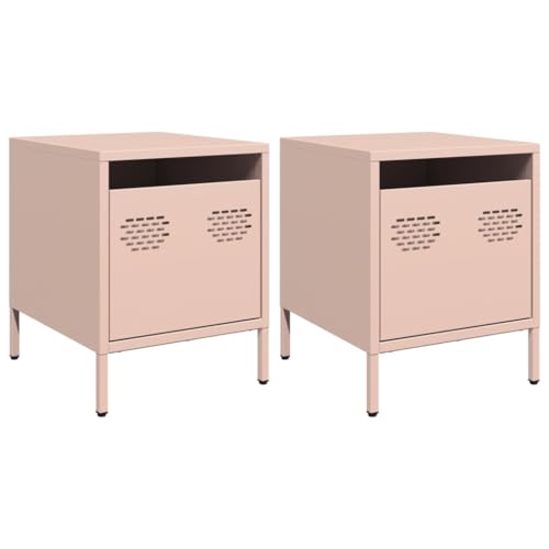 HETFTJN Kleiner Nachttisch Nachtschrank Nachtschränkchen Beistelltische - Nachttische 2 STK. Rosa 35x39x43,5 cm Stahl für Balkon Jugendzimmer Schlafzimmer Wohnzimmer HETFTJN Kleiner Nachttisch Nachtschrank Nachtschränkchen Beistelltische - Nachttische 2 STK. Rosa 35x39x43,5 cm Stahl für Balkon Jugendzimmer Schlafzimmer Wohnzimmer von HETFTJN