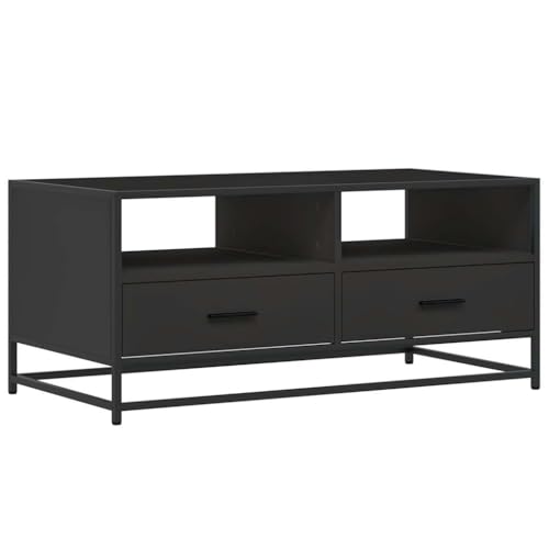 HETFTJN Kleiner Tisch Beistelltisch Couch Coffee Table Living Room Flurmöbel - Couchtisch Schwarz 100x50x45 cm Holzwerkstoff und Metall für Wohnzimmer Garten Flur Bedroom HETFTJN Kleiner Tisch Beistelltisch Couch Coffee Table Living Room Flurmöbel - Couchtisch Schwarz 100x50x45 cm Holzwerkstoff und Metall für Wohnzimmer Garten Flur Bedroom von HETFTJN