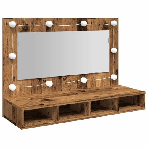 HETFTJN Küchenschrank Medikamenten Aufbewahrung Badezimmerschrank Schmal Badezimmerschränke - Spiegelschrank mit LED Altholz 90x31,5x62 cm für Wohnzimmer Küche Flur Badezimmer HETFTJN Küchenschrank Medikamenten Aufbewahrung Badezimmerschrank Schmal Badezimmerschränke - Spiegelschrank mit LED Altholz 90x31,5x62 cm für Wohnzimmer Küche Flur Badezimmer von HETFTJN