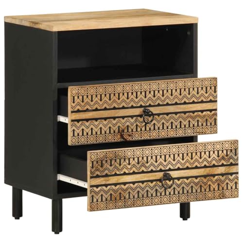 HETFTJN Living Room Table Couchtisch Beistelltisch Couch Nachtisch - Nachttisch Schwarz 50x33x62 cm Raues Mangoholz für Schlafzimmer Wohnzimmer Jugendzimmer Balkon HETFTJN Living Room Table Couchtisch Beistelltisch Couch Nachtisch - Nachttisch Schwarz 50x33x62 cm Raues Mangoholz für Schlafzimmer Wohnzimmer Jugendzimmer Balkon von HETFTJN