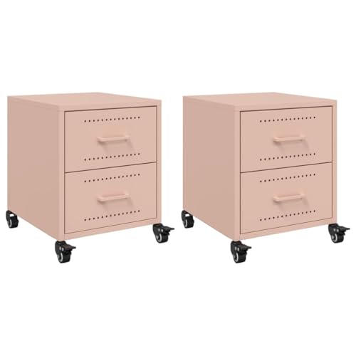 HETFTJN Living Room Table Couchtisch Beistelltisch Couch Nachtisch - Nachttische 2 STK. Rosa 36x39x43,5 cm Stahl für Schlafzimmer Jugendzimmer Wohnzimmer Balkon HETFTJN Living Room Table Couchtisch Beistelltisch Couch Nachtisch - Nachttische 2 STK. Rosa 36x39x43,5 cm Stahl für Schlafzimmer Jugendzimmer Wohnzimmer Balkon von HETFTJN