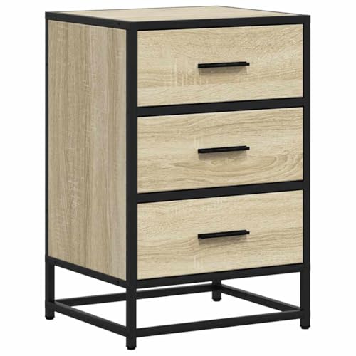 HETFTJN Nachtisch Wohnzimmertisch Nachtschränkchen Telefonschrank - Nachttisch Sonoma-Eiche 40x34,5x60 cm Holzwerkstoff und Metall für Jugendzimmer Balkon Schlafzimmer Wohnzimmer HETFTJN Nachtisch Wohnzimmertisch Nachtschränkchen Telefonschrank - Nachttisch Sonoma-Eiche 40x34,5x60 cm Holzwerkstoff und Metall für Jugendzimmer Balkon Schlafzimmer Wohnzimmer von HETFTJN