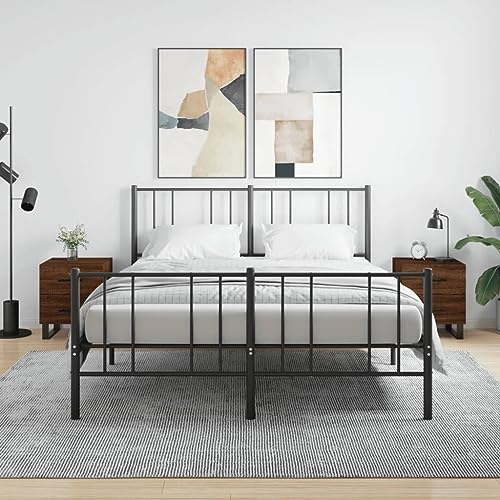 HETFTJN Nachttisch 2er Set 40x35x47,5 cm Moderne Beistelltische in Braun Eichen-Optik mit Metallfüßen und großzügiger Schublade platzsparende Nightstand Kommode für Schlafzimmer Wohnzimmer Flur HETFTJN Nachttisch 2er Set 40x35x47,5 cm Moderne Beistelltische in Braun Eichen-Optik mit Metallfüßen und großzügiger Schublade platzsparende Nightstand Kommode für Schlafzimmer Wohnzimmer Flur von HETFTJN
