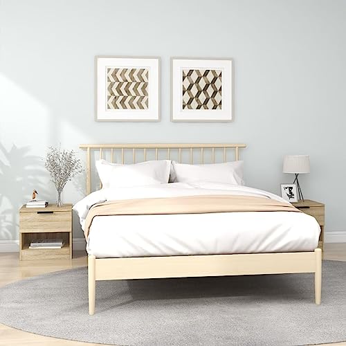 HETFTJN Nachttisch 2er Set in Sonoma Eiche 40x39x40 cm Holzwerkstoff Kommode mit Schublade Stauraum Modernes Design Robustes Sideboard für Schlafzimmer von HETFTJN
