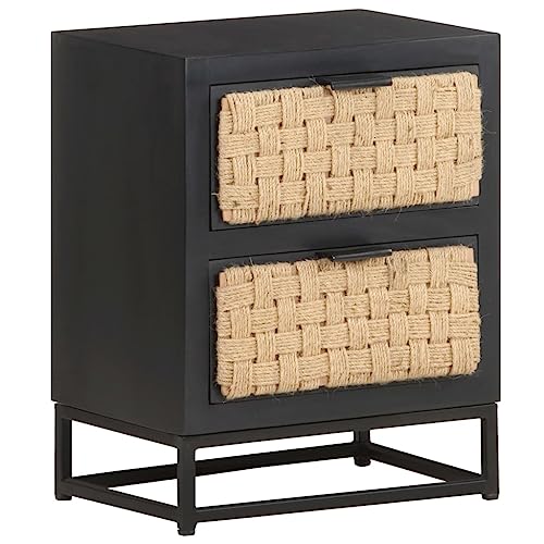 HETFTJN Nachttisch 40x30x50 cm Mangoholz Industrie Look Kommode mit 2 Schubladen Robust und Modernes Design Beistelltisch für Schlafzimmer Wohnzimmer Flur HETFTJN Nachttisch 40x30x50 cm Mangoholz Industrie Look Kommode mit 2 Schubladen Robust und Modernes Design Beistelltisch für Schlafzimmer Wohnzimmer Flur von HETFTJN