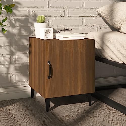HETFTJN Nachttisch Braun Eichen-Optik 40 x 40 x 50 cm aus Holzwerkstoff mit 1 Tür Modernes Schlafzimmer Sideboard schmal für Wohnzimmer Flur und Schlafzimmer HETFTJN Nachttisch Braun Eichen-Optik 40 x 40 x 50 cm aus Holzwerkstoff mit 1 Tür Modernes Schlafzimmer Sideboard schmal für Wohnzimmer Flur und Schlafzimmer von HETFTJN