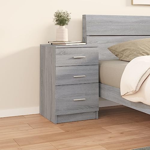 HETFTJN Nachttisch Grau Sonoma 40x40x63 cm aus Holzwerkstoff Modernes Design mit geräumigen Schubladen Robuste & langlebige Schlafzimmer Kommode für Schlafzimmer Flur und Wohnbereich HETFTJN Nachttisch Grau Sonoma 40x40x63 cm aus Holzwerkstoff Modernes Design mit geräumigen Schubladen Robuste & langlebige Schlafzimmer Kommode für Schlafzimmer Flur und Wohnbereich von HETFTJN