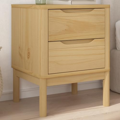 HETFTJN Nachttisch Kiefer Massivholz 45x39x57 cm Wachsbraun mit 2 Schubladen, Modernes Sideboard Schlafzimmer, Robuster Nightstand für Schlaf & Wohnbereich HETFTJN Nachttisch Kiefer Massivholz 45x39x57 cm Wachsbraun mit 2 Schubladen, Modernes Sideboard Schlafzimmer, Robuster Nightstand für Schlaf & Wohnbereich von HETFTJN