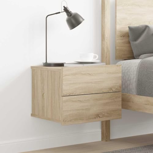 HETFTJN Nachttisch Sonoma Eiche 40x30x30 cm, Holzwerkstoff mit 2 Schubladen, schmaler Beistelltisch modern & stabil, platzsparendes Sideboard für Schlafzimmer Wohnzimmer Flur HETFTJN Nachttisch Sonoma Eiche 40x30x30 cm, Holzwerkstoff mit 2 Schubladen, schmaler Beistelltisch modern & stabil, platzsparendes Sideboard für Schlafzimmer Wohnzimmer Flur von HETFTJN