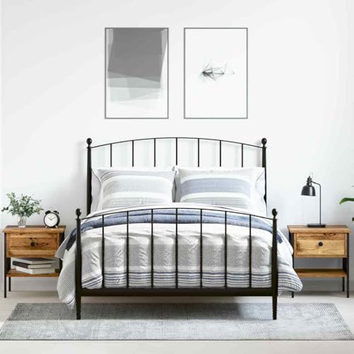 HETFTJN Nachttische 2er Set 40x42x45 cm Braun, Nachtkästchen mit Schublade & Regal aus künstlicher Spanplatte, Modernes Design & Rustikaler Look, Schlanker Nightstand für Schlafzimmer von HETFTJN
