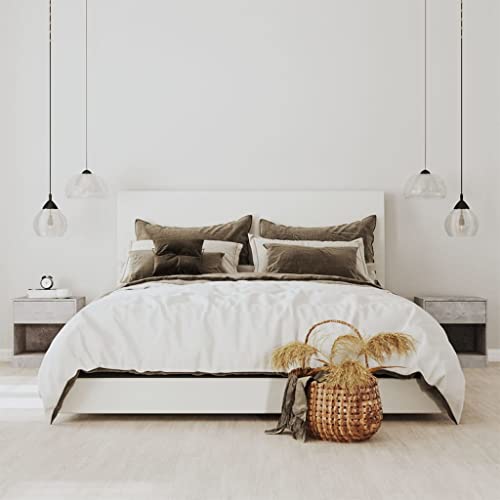 HETFTJN Nachttische 2er Set Betongrau 36,5x30,5x38 cm Holzwerkstoff mit Schublade, robuster Beistelltisch schmal, modernes Schlafzimmer Sideboard für Bett, Wohnzimmer & Flur von HETFTJN