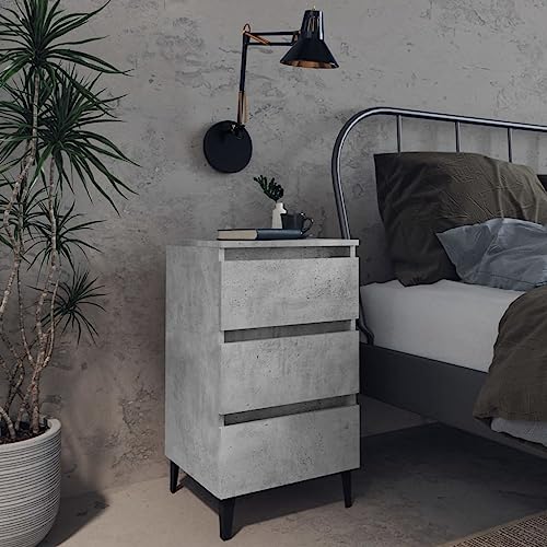 HETFTJN Nachttische 2er Set Betongrau 40x35x69 cm Nachttisch mit 3 Schubladen & Metallbeinen Modernes Sideboard Schlafzimmer Kommode klein für Bedroom, Flur und Wohnzimmer HETFTJN Nachttische 2er Set Betongrau 40x35x69 cm Nachttisch mit 3 Schubladen & Metallbeinen Modernes Sideboard Schlafzimmer Kommode klein für Bedroom, Flur und Wohnzimmer von HETFTJN