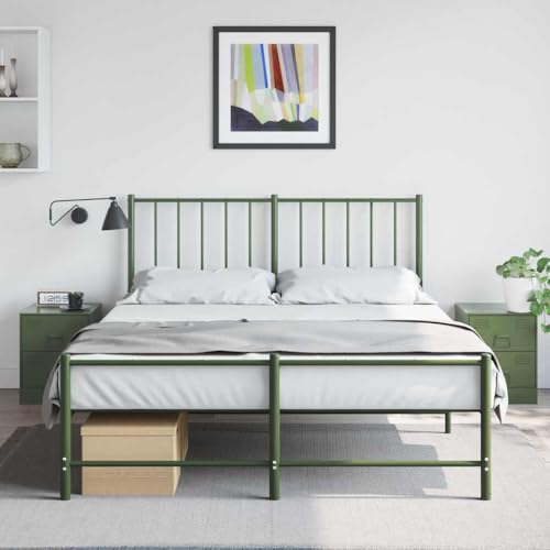 HETFTJN Nachttische 2er Set Grün 34,5x39x44 cm Stahl, Moderne Bedside Tables mit Griff, platzsparende Nachtkommode mit Stauraum, Pflegeleichte Oberfläche für Schlafzimmer Wohnzimmer Flur von HETFTJN