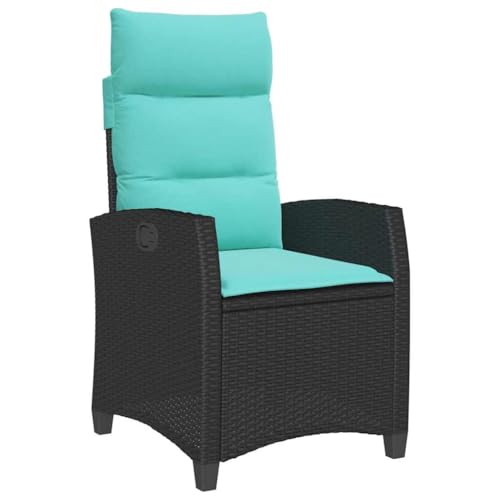 HETFTJN Outdoor Stühle Barhocker Camping Stuhl Gartenmöbel - Gartensessel mit Beistelltisch Verstellbar Schwarz Poly Rattan für Pool Terrasse Balkon Bar HETFTJN Outdoor Stühle Barhocker Camping Stuhl Gartenmöbel - Gartensessel mit Beistelltisch Verstellbar Schwarz Poly Rattan für Pool Terrasse Balkon Bar von HETFTJN