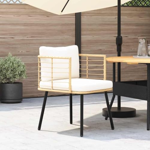 HETFTJN Outdoor Stuhl Gartenstühle Gartenstuhl Strandstuhl - Gartenstuhl mit Kissen Natur Poly Rattan für Balkon Campingplatz Bar Outdoor HETFTJN Outdoor Stuhl Gartenstühle Gartenstuhl Strandstuhl - Gartenstuhl mit Kissen Natur Poly Rattan für Balkon Campingplatz Bar Outdoor von HETFTJN