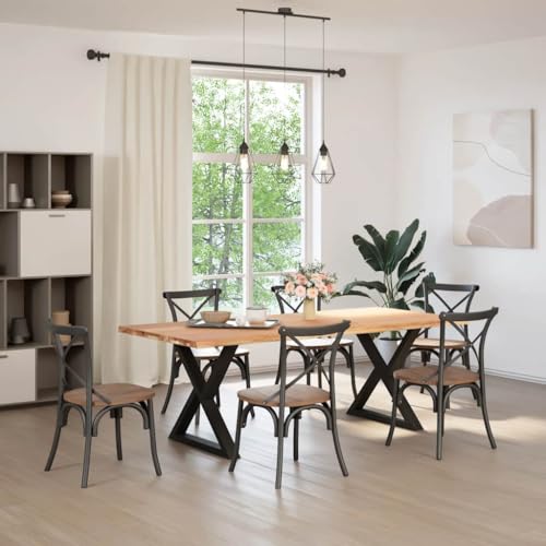 HETFTJN Partytisch Küchentisch Klein Camping Tisch Esstische - Esstisch mit Baumkanten Hellbraun 220x100x74cm Massivholz Eiche für Garten Esszimmer Wohnzimmer Balkon HETFTJN Partytisch Küchentisch Klein Camping Tisch Esstische - Esstisch mit Baumkanten Hellbraun 220x100x74cm Massivholz Eiche für Garten Esszimmer Wohnzimmer Balkon von HETFTJN
