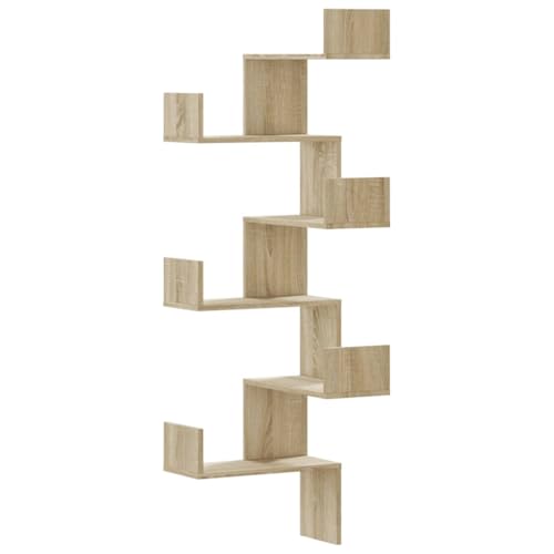HETFTJN Pflanzenhalter Wand Regalboden Badezimmer Regal Wandtegal - Wand-Eckregal Sonoma-Eiche 45x45x147 cm Holzwerkstoff für Wohnzimmer Zimmer Badezimmer Flur HETFTJN Pflanzenhalter Wand Regalboden Badezimmer Regal Wandtegal - Wand-Eckregal Sonoma-Eiche 45x45x147 cm Holzwerkstoff für Wohnzimmer Zimmer Badezimmer Flur von HETFTJN