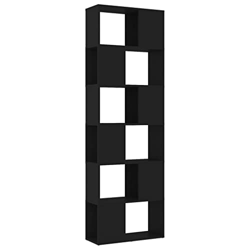 HETFTJN Raumtrenner Regal Bookshelf Eckregal Küche Balkon Regal - Bücherregal Raumteiler Schwarz 60x24x186 cm Holzwerkstoff für Büro Küche Balkon Schlafzimmer HETFTJN Raumtrenner Regal Bookshelf Eckregal Küche Balkon Regal - Bücherregal Raumteiler Schwarz 60x24x186 cm Holzwerkstoff für Büro Küche Balkon Schlafzimmer von HETFTJN