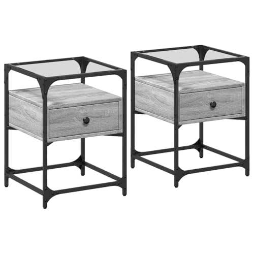 HETFTJN Schlafzimmer Möbel Nachttische Nachtschrank Beistelltische - Nachttische 2 STK. Grau Sonoma 40x40x55 cm Holzwerkstoff für Jugendzimmer Balkon Schlafzimmer Wohnzimmer HETFTJN Schlafzimmer Möbel Nachttische Nachtschrank Beistelltische - Nachttische 2 STK. Grau Sonoma 40x40x55 cm Holzwerkstoff für Jugendzimmer Balkon Schlafzimmer Wohnzimmer von HETFTJN