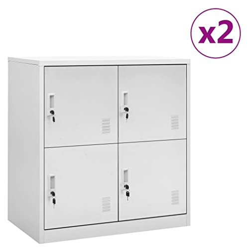 HETFTJN Schließfachschrank Set aus Stahl 90x45x92,5 cm mit 4 abschließbaren Fächern Moderner Aufbewahrungsschrank für Büro Schule und Wohnbereich von HETFTJN