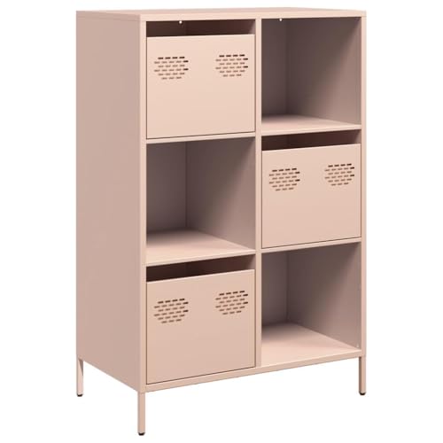 HETFTJN Schrank Flur Kleiner Küchenschrank Vitrinenschrank Highboard - Highboard Rosa 68x39x103,5 cm Stahl für Bad Schlafzimmer Wohnzimmer Büro HETFTJN Schrank Flur Kleiner Küchenschrank Vitrinenschrank Highboard - Highboard Rosa 68x39x103,5 cm Stahl für Bad Schlafzimmer Wohnzimmer Büro von HETFTJN