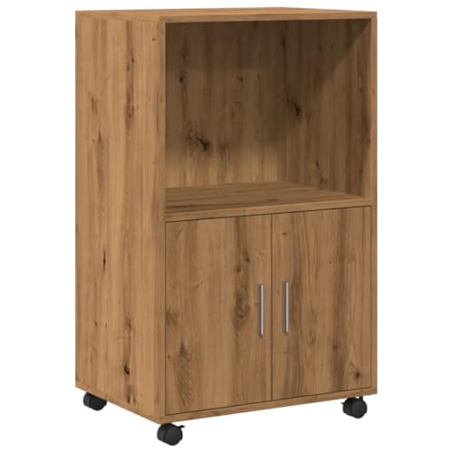 HETFTJN Schrank Flur Vitrinenschrank Schuhschrank Mehrzweckschrank - Rollschrank Artisan-Eiche 55x40x91 cm Holzwerkstoff für Flur Büro Outdoor Schlafzimmer HETFTJN Schrank Flur Vitrinenschrank Schuhschrank Mehrzweckschrank - Rollschrank Artisan-Eiche 55x40x91 cm Holzwerkstoff für Flur Büro Outdoor Schlafzimmer von HETFTJN