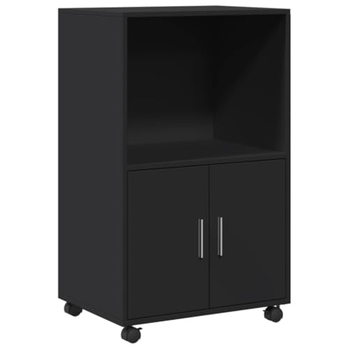 HETFTJN Schrank Flur Vitrinenschrank Schuhschrank Mehrzweckschrank - Rollschrank Schwarz 55x40x91 cm Holzwerkstoff für Flur Büro Outdoor Schlafzimmer HETFTJN Schrank Flur Vitrinenschrank Schuhschrank Mehrzweckschrank - Rollschrank Schwarz 55x40x91 cm Holzwerkstoff für Flur Büro Outdoor Schlafzimmer von HETFTJN