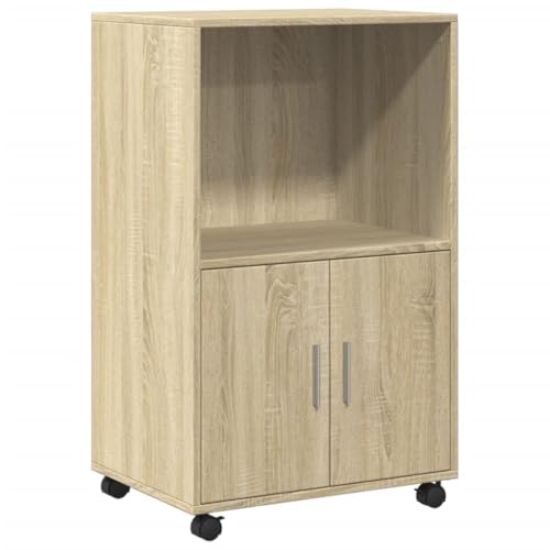 HETFTJN Schrank Flur Vitrinenschrank Schuhschrank Mehrzweckschrank - Rollschrank Sonoma-Eiche 55x40x91 cm Holzwerkstoff für Flur Büro Outdoor Schlafzimmer HETFTJN Schrank Flur Vitrinenschrank Schuhschrank Mehrzweckschrank - Rollschrank Sonoma-Eiche 55x40x91 cm Holzwerkstoff für Flur Büro Outdoor Schlafzimmer von HETFTJN