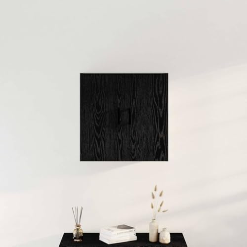 HETFTJN Schrank Schwarz Eiche Moderner Stauraumschrank mit 2 Türen aus Holzwerkstoff 60x31x60 cm für Wohnzimmer und Büro von HETFTJN