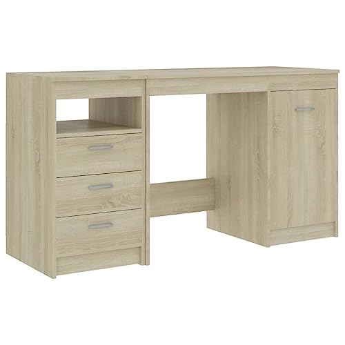 HETFTJN Schreibtische Kleiner Schreibtisch Konsolentisch Küchentisch Klein - Schreibtisch Sonoma-Eiche 140x50x76 cm Holzwerkstoff für Küche Wohnzimmer Jugendzimmer Esszimmer von HETFTJN