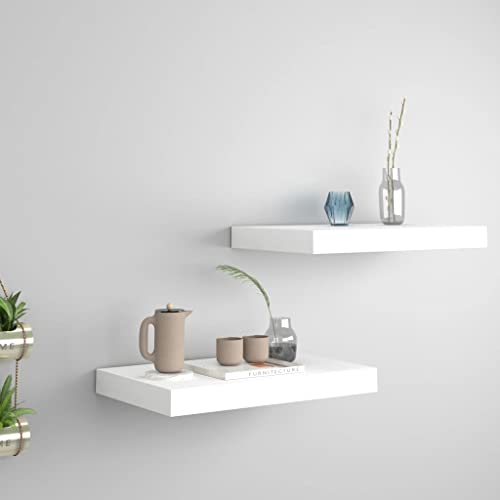 HETFTJN Schweberegal Set 2er Weiß Modernes Waben MDF Design 40x23x3,8 cm Unsichtbare Montage für Wohnzimmer Badezimmer und Küche HETFTJN Schweberegal Set 2er Weiß Modernes Waben MDF Design 40x23x3,8 cm Unsichtbare Montage für Wohnzimmer Badezimmer und Küche von HETFTJN