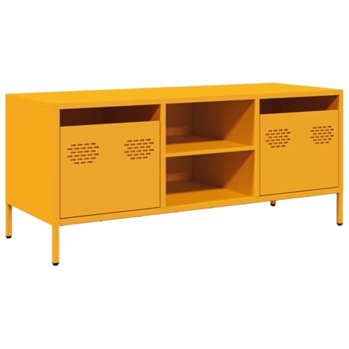HETFTJN Seidbord Wohnzimmer Sideboard Tv Lowboard Tv Board Fernsehkommode - TV-Schrank Senfgelb 101,5x39x43,5 cm Kaltgewalzter Stahl für Flur Badezimmer Küche Schlafzimmer HETFTJN Seidbord Wohnzimmer Sideboard Tv Lowboard Tv Board Fernsehkommode - TV-Schrank Senfgelb 101,5x39x43,5 cm Kaltgewalzter Stahl für Flur Badezimmer Küche Schlafzimmer von HETFTJN