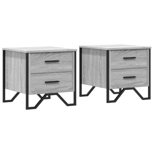 HETFTJN Side Table Bedroom Beistelltisch Couch Wohnzimmertisch Sideboard Wohnzimmer - Nachttische 2 STK. Grau Sonoma 40x41x40 cm Holzwerkstoff für Jugendzimmer Schlafzimmer Wohnzimmer Balkon HETFTJN Side Table Bedroom Beistelltisch Couch Wohnzimmertisch Sideboard Wohnzimmer - Nachttische 2 STK. Grau Sonoma 40x41x40 cm Holzwerkstoff für Jugendzimmer Schlafzimmer Wohnzimmer Balkon von HETFTJN