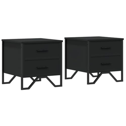 HETFTJN Side Table Bedroom Beistelltisch Couch Wohnzimmertisch Sideboard Wohnzimmer - Nachttische 2 STK. Schwarz 40x41x40 cm Holzwerkstoff für Jugendzimmer Schlafzimmer Wohnzimmer Balkon HETFTJN Side Table Bedroom Beistelltisch Couch Wohnzimmertisch Sideboard Wohnzimmer - Nachttische 2 STK. Schwarz 40x41x40 cm Holzwerkstoff für Jugendzimmer Schlafzimmer Wohnzimmer Balkon von HETFTJN