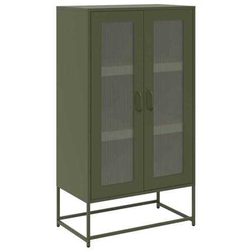 HETFTJN Sideboard Küche Vitrinenschrank Sideboard Wohnzimmer Mehrzweckschrank - Highboard Olivgrün 68x39x123 cm Stahl für Büro Küche Wohnzimmer Schlafzimmer HETFTJN Sideboard Küche Vitrinenschrank Sideboard Wohnzimmer Mehrzweckschrank - Highboard Olivgrün 68x39x123 cm Stahl für Büro Küche Wohnzimmer Schlafzimmer von HETFTJN