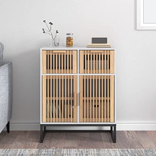 HETFTJN Sideboard Weiß 60x 30 x 75 cm Holzwerkstoff Kiefernholz mit Eisenbeinen Stauraum Schubladen für Wohnzimmer Küche Flur HETFTJN Sideboard Weiß 60x 30 x 75 cm Holzwerkstoff Kiefernholz mit Eisenbeinen Stauraum Schubladen für Wohnzimmer Küche Flur von HETFTJN