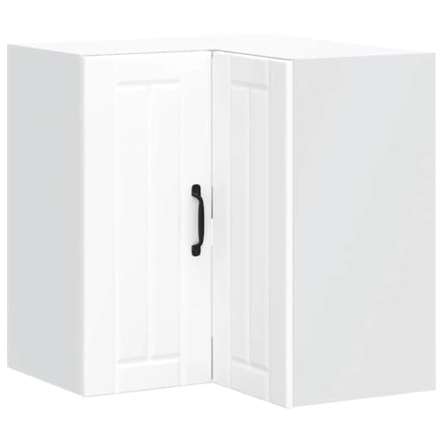 HETFTJN Sideboard Wohnzimmer Apothekerschrank Küche Vorratsschrank Barschrank - Küchen-Eckhängeschrank Lucca Weiß Holzwerkstoff für Esszimmer Küche Badezimmer Wohnzimmer von HETFTJN