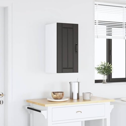HETFTJN Sideboard Wohnzimmer Apothekerschrank Küche Vorratsschrank Barschrank - Küchen-Hängeschrank Lucca Schwarz Holzwerkstoff für Esszimmer Küche Badezimmer Wohnzimmer von HETFTJN