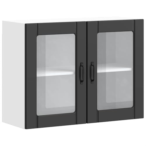 HETFTJN Sideboard Wohnzimmer Apothekerschrank Küche Vorratsschrank Barschrank - Küchen-Hängeschrank mit Glastür Lucca Schwarz Holzwerkstoff für Esszimmer Küche Badezimmer Wohnzimmer HETFTJN Sideboard Wohnzimmer Apothekerschrank Küche Vorratsschrank Barschrank - Küchen-Hängeschrank mit Glastür Lucca Schwarz Holzwerkstoff für Esszimmer Küche Badezimmer Wohnzimmer von HETFTJN