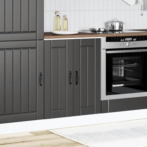HETFTJN Sideboard Wohnzimmer Apothekerschrank Küche Vorratsschrank Barschrank - Spülenunterschrank Lucca Schwarz Holzwerkstoff für Esszimmer Küche Badezimmer Wohnzimmer von HETFTJN