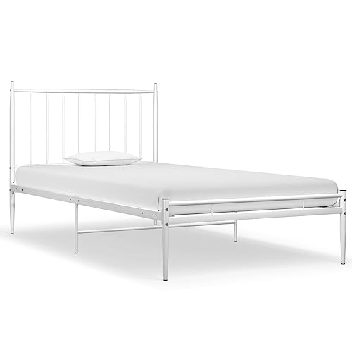 HETFTJN Single Bed/Ehebett Einzelbetten/Doppelbett Familienbett Tagesbett - Bett Weiß Metall 100x200 cm für Hotel Gästezimmer Schlafzimmer Schlafsaal HETFTJN Single Bed/Ehebett Einzelbetten/Doppelbett Familienbett Tagesbett - Bett Weiß Metall 100x200 cm für Hotel Gästezimmer Schlafzimmer Schlafsaal von HETFTJN