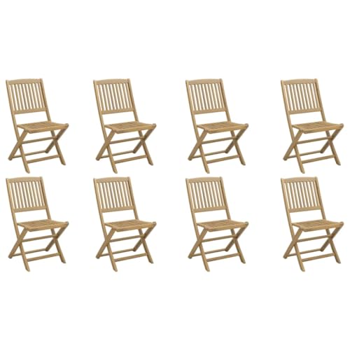 HETFTJN Strandkörbe Barhocker Gartenstuhl Loungesessel Outdoor - Gartenstühle 8 STK. Klappbar 48,5x57x90 cm Massivholz Akazie für Pool Outdoor Garten Terrasse von HETFTJN