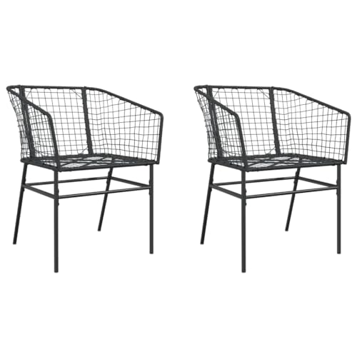HETFTJN Strandkörbe Gartensessel Gartenstuhl Strandstuhl - Gartenstühle 2 STK. Schwarz Poly Rattan für Outdoor Bar Pool Campingplatz von HETFTJN