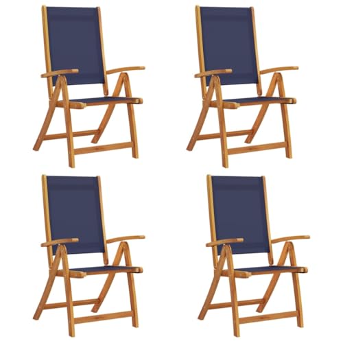HETFTJN Strandkörbe Gartenstühle Barhocker Gartenmöbel - Gartenstühle 4 STK. Klappbar Massivholz Akazie und Textilene für Bar Outdoor Garten Balkon HETFTJN Strandkörbe Gartenstühle Barhocker Gartenmöbel - Gartenstühle 4 STK. Klappbar Massivholz Akazie und Textilene für Bar Outdoor Garten Balkon von HETFTJN