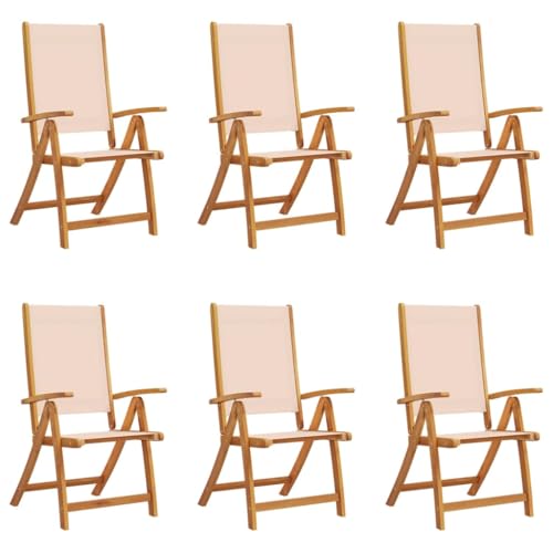 HETFTJN Strandkörbe Gartenstühle Barhocker Gartenmöbel - Gartenstühle 6 STK. Klappbar Massivholz Akazie und Textilene für Bar Outdoor Garten Balkon HETFTJN Strandkörbe Gartenstühle Barhocker Gartenmöbel - Gartenstühle 6 STK. Klappbar Massivholz Akazie und Textilene für Bar Outdoor Garten Balkon von HETFTJN