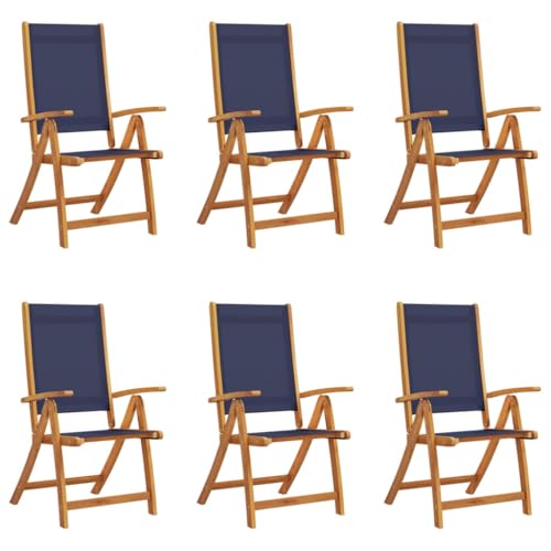 HETFTJN Strandkörbe Gartenstühle Barhocker Gartenmöbel - Gartenstühle 6 STK. Klappbar Massivholz Akazie und Textilene für Bar Outdoor Garten Balkon HETFTJN Strandkörbe Gartenstühle Barhocker Gartenmöbel - Gartenstühle 6 STK. Klappbar Massivholz Akazie und Textilene für Bar Outdoor Garten Balkon von HETFTJN