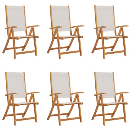 HETFTJN Strandkörbe Gartenstühle Barhocker Gartenmöbel - Gartenstühle 6 STK. Klappbar Massivholz Akazie und Textilene für Bar Outdoor Garten Balkon HETFTJN Strandkörbe Gartenstühle Barhocker Gartenmöbel - Gartenstühle 6 STK. Klappbar Massivholz Akazie und Textilene für Bar Outdoor Garten Balkon von HETFTJN