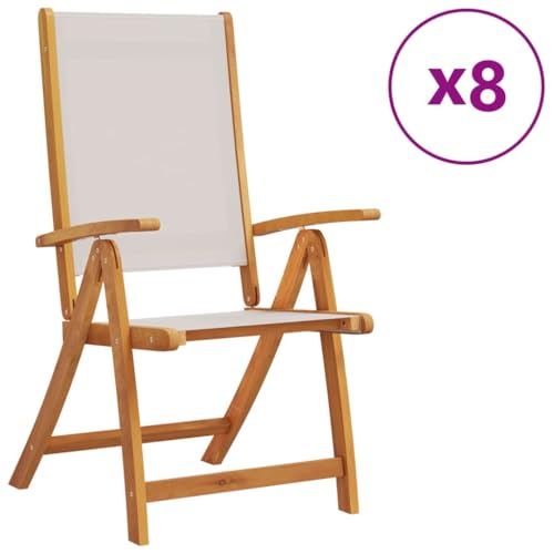 HETFTJN Strandkörbe Gartenstühle Barhocker Gartenmöbel - Gartenstühle 8 STK. Klappbar Massivholz Akazie und Textilene für Bar Outdoor Garten Balkon HETFTJN Strandkörbe Gartenstühle Barhocker Gartenmöbel - Gartenstühle 8 STK. Klappbar Massivholz Akazie und Textilene für Bar Outdoor Garten Balkon von HETFTJN